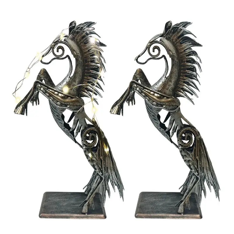 

Horse Statues Rustic Horse Sculpture For Decor Running Metal Art Horse Statues Decor For Living Room Home Office Desk