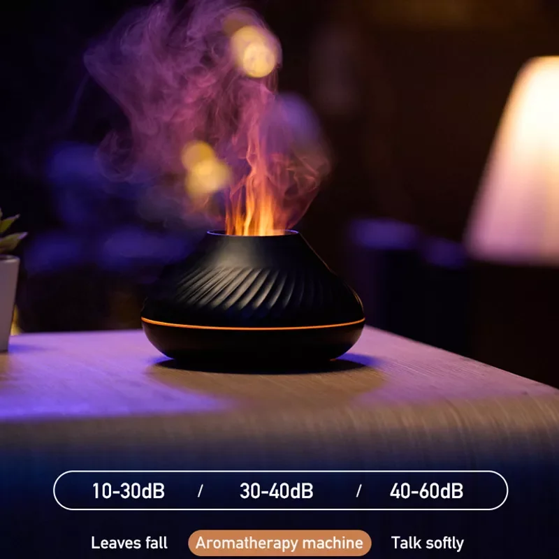 

NEW2023 Flame Aroma Essential Oil Diffuser Mini Ultrasonic Air Humidifier Fragrance Machine Home Mist Maker Colorful Fire Humidi