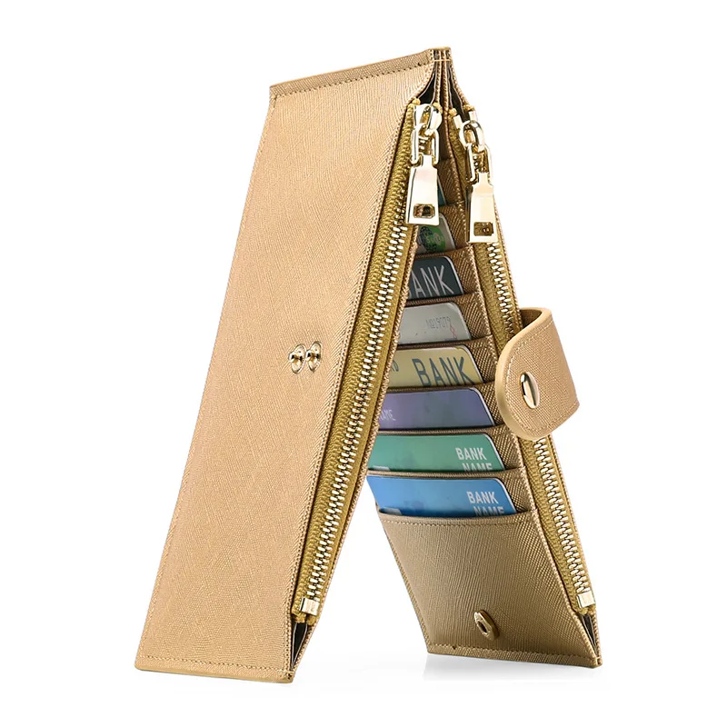 Модный кожаный Роскошный кошелек для женщин, кредитница, клатч, повседневные женские кошельки на молнии и с застежкой, Дамский бумажник