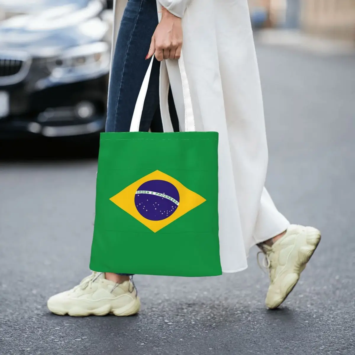 Brazil Flag Totes Canvas Handbag Women Canvas Shopping Bag