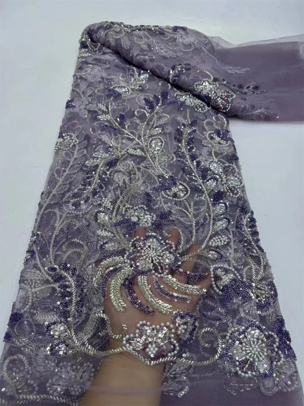 Африканская Тяжелая кружевная ткань французская Свадебная с блестками