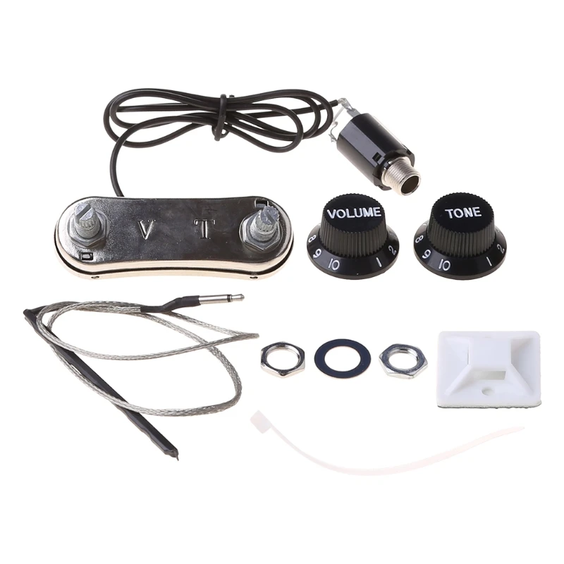 

Guitar Violin Simple Pickup Piezo Transducer Bridge with Tone Volume Knob Contro