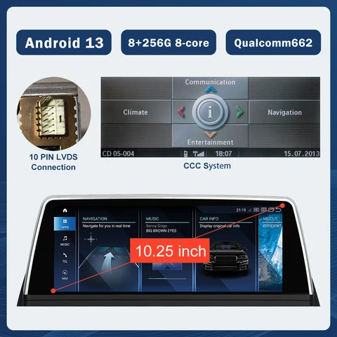 Головное устройство на Android 13 для BMW серий 7 E65 E66 2005-2009 CCC с GPS-навигацией, мультимедийный сенсорный экран