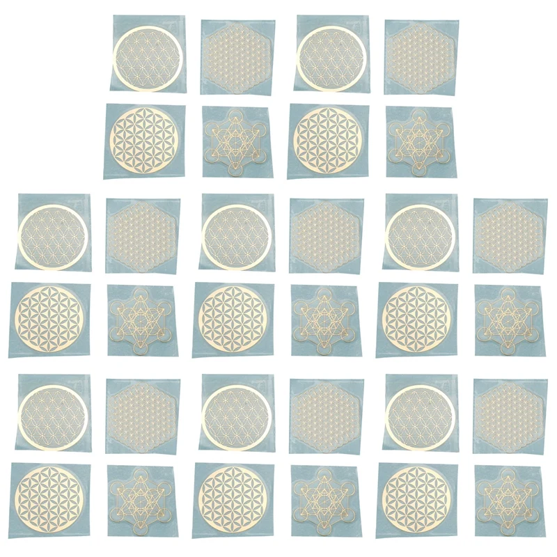 

HOT-32Pcs/набор, новый металлический энергетический декор, наклейка, цветок жизни