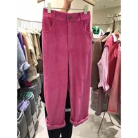 2022 spring and autumn new korean fashion comfortable casual thickening wide leg pants women high waist slim straight casual