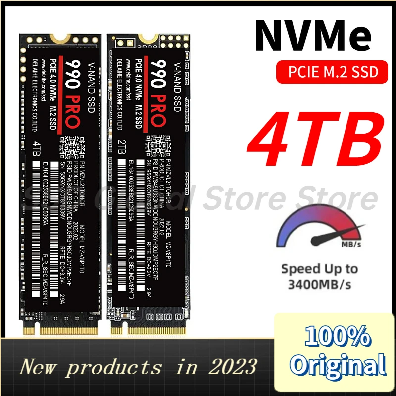 

4TB 2TB 1TB 500GB Hard Drive Disk M.2 990 Pro NVME Ssd TLC 500MB/s Internal Solid State Drives for Laptop Desktop Steam Deck
