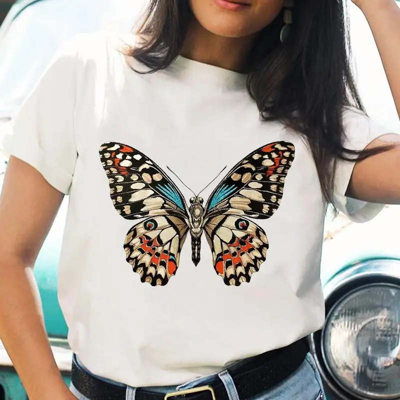 

T-shirts Cartoon Butterfly New Spring Fashion Women Print Short Sleeve Summer Shirt Graphic T Top Casual Female Tee T-Shirt