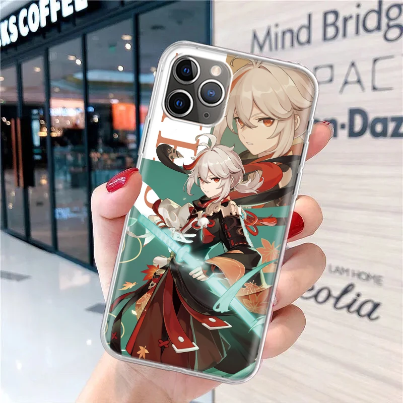 Мягкий чехол для телефона Genshin Impact с аниме iPhone 15 14 13 12 11 Pro Max 7 Plus Mini Apple XS XR X SE 2020 8 +