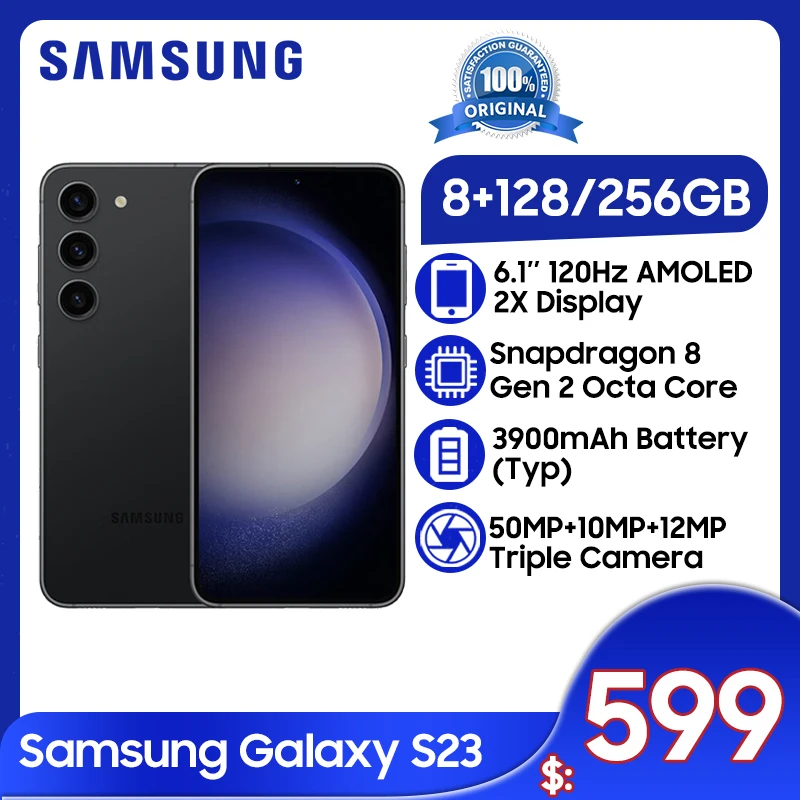 

Samsung Galaxy S23 5G 8GB 128GB Snapdragon 8 Gen 2 6.1'' 120Hz AMOLED Display 50MP Triple Camera