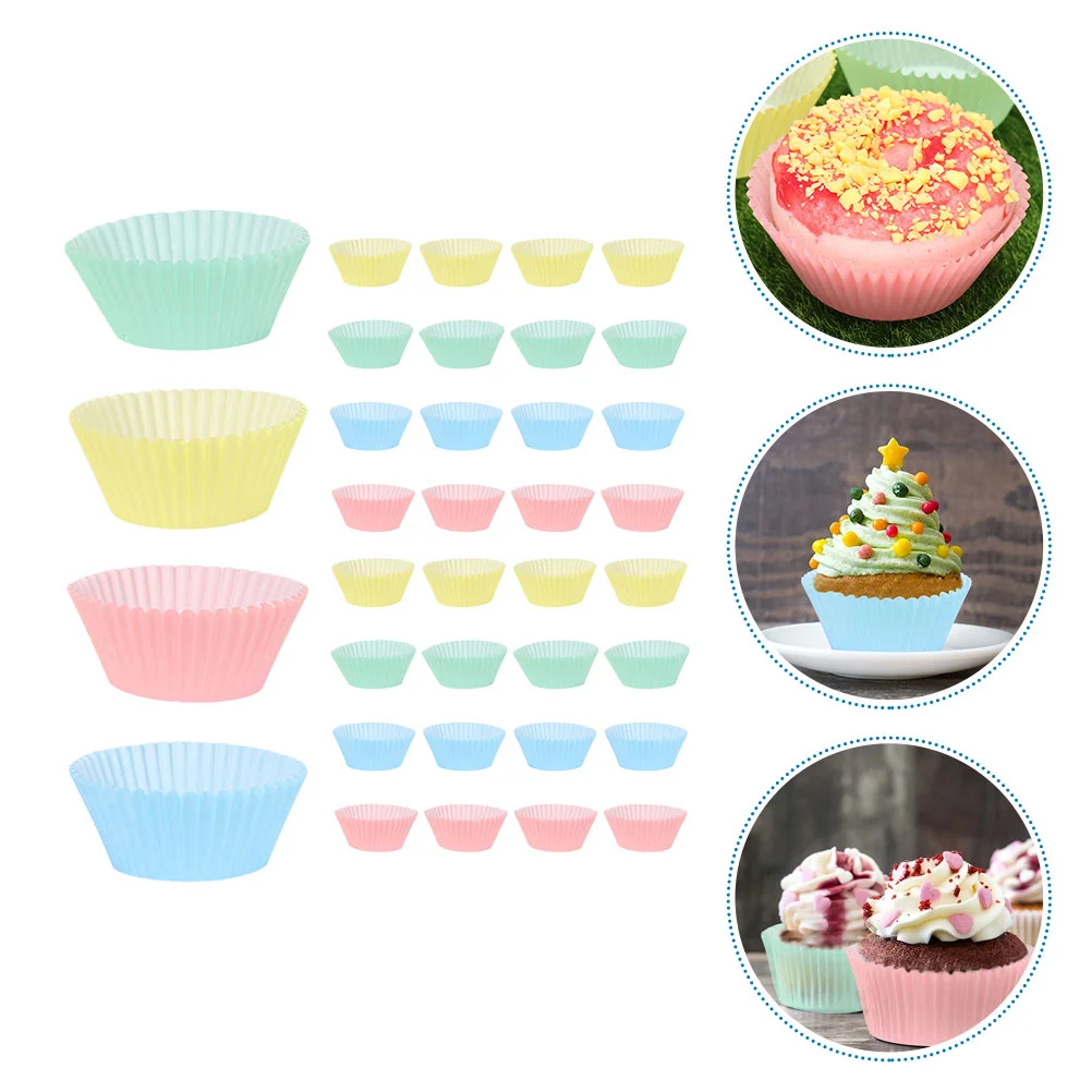 

200pcs Cupcake Baking Wrappers Solid Color Muffin Liners Dessert Baking Cups