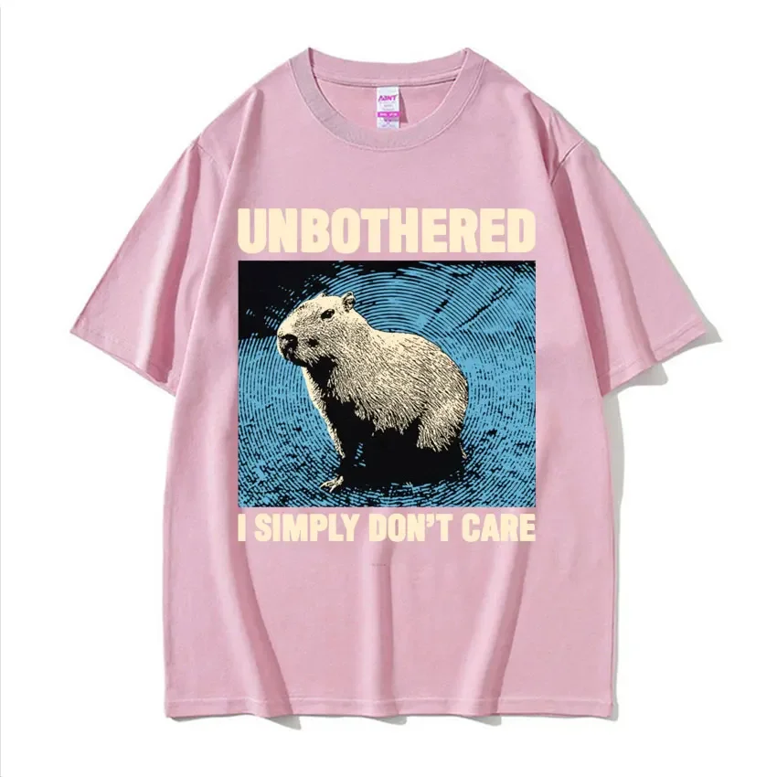 Unbothered I Simply Don't Care Забавная японская капибара Винтажная футболка с рисунком