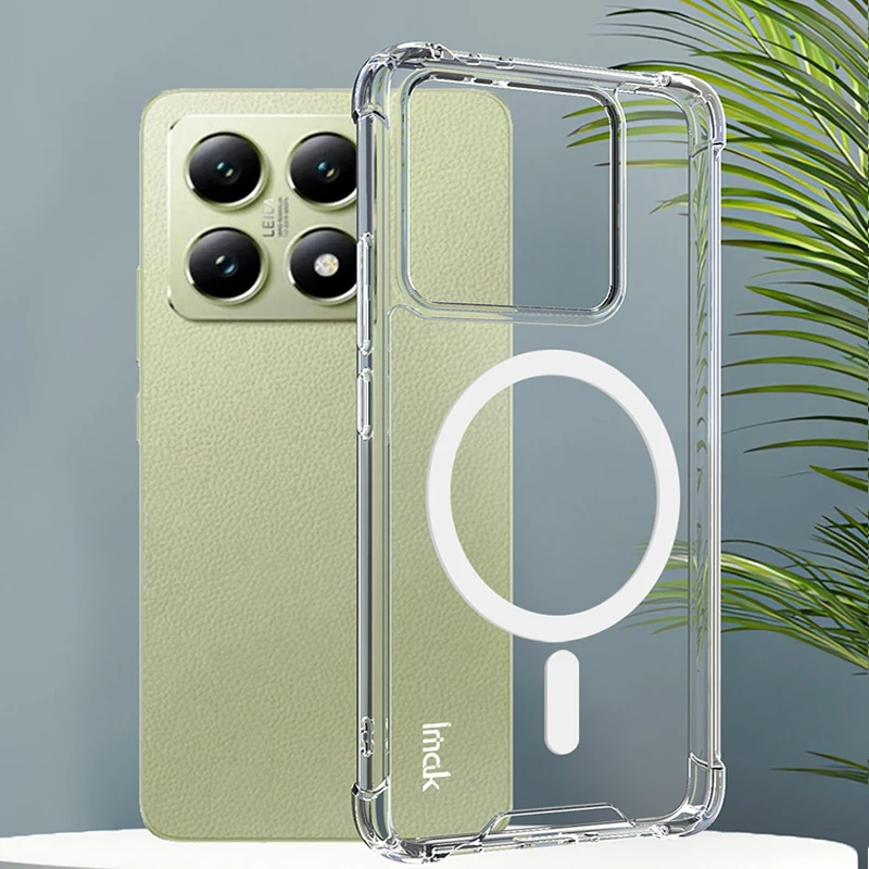 Для Xiaomi 14T Pro Magsafe Case IMAK Wireless Charge Crystal Задняя панель Mi Phone 14 T 14TPro T14 Air Bag