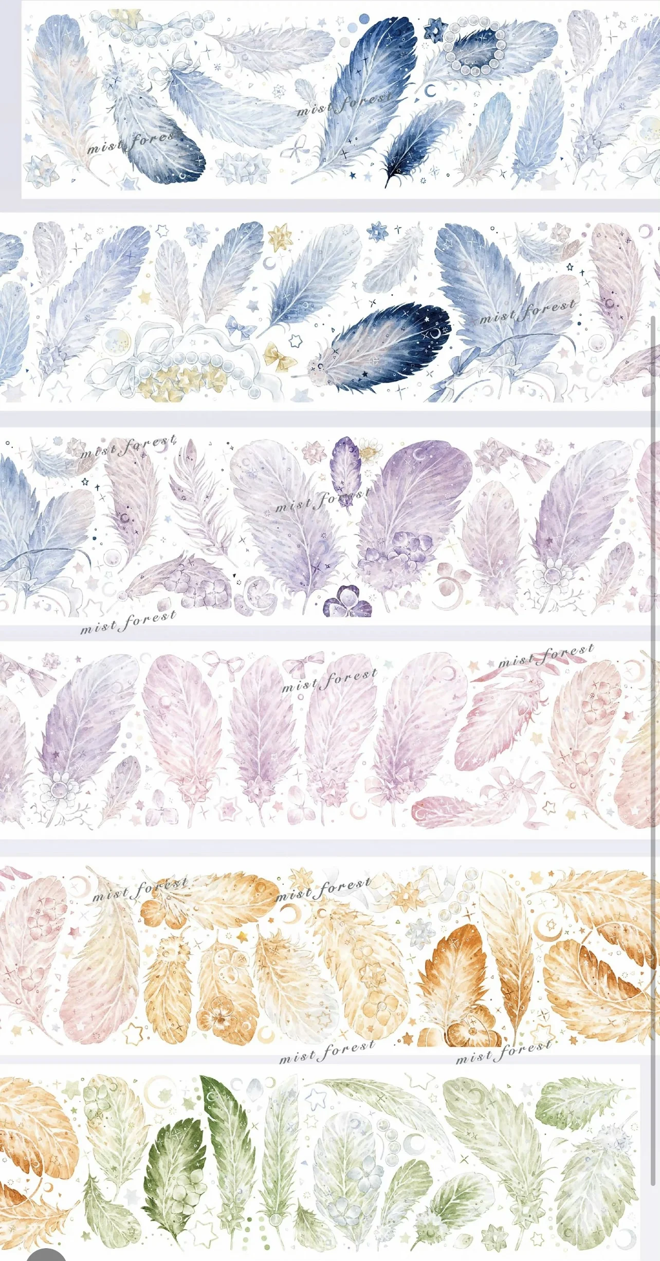 

Декоративная лента Washi PET с перьями для самостоятельного изготовления открыток