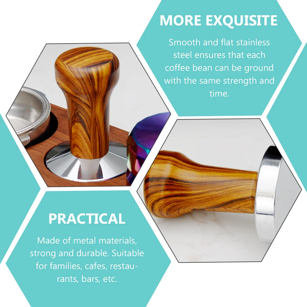 

Coffee Bean Presser Wooden Handle Tamper Durable Espresso Machine Tamper