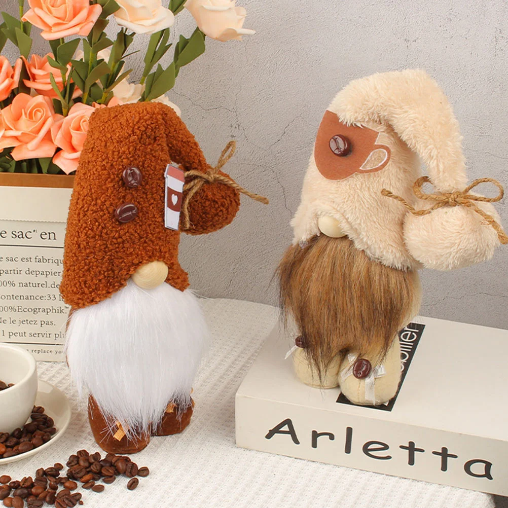 

2pcs Gnomes Figurines Accessories Plush Gnome Decor Coffee Table Gnome Decoration Dwarf