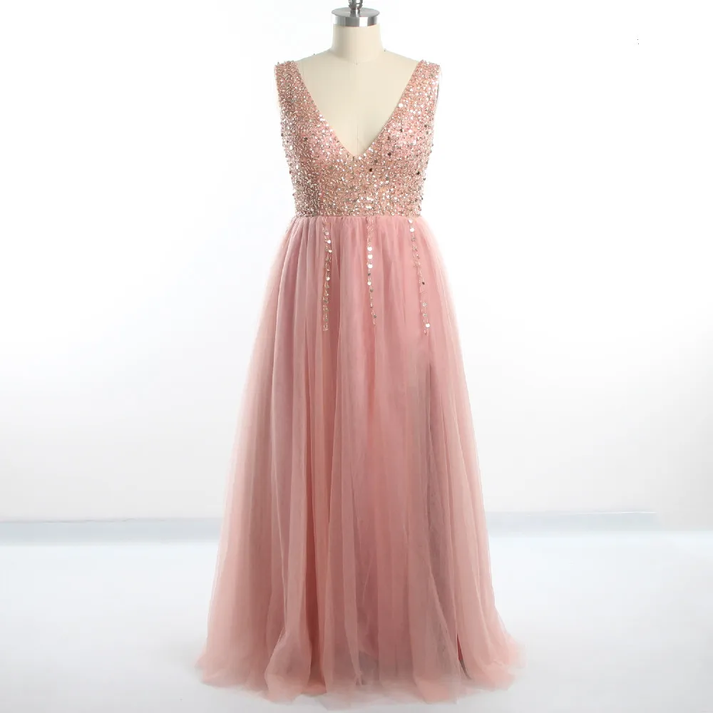 

Женское вечернее платье с V-образным вырезом, без рукавов