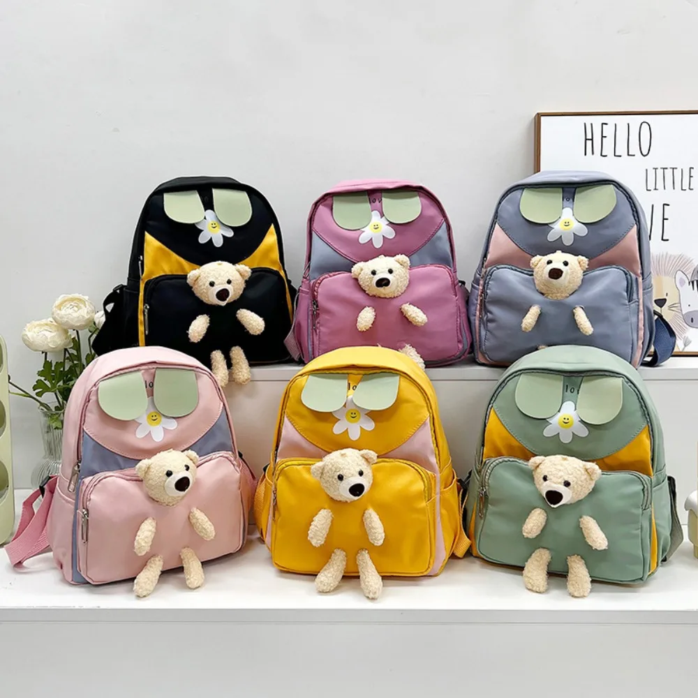 

Cute Cartoon Colored Backpack for Boys and Girls Autumn Kawaii Bear Kids' Schoolbags Printed Kindergarten Book Bag Accessories