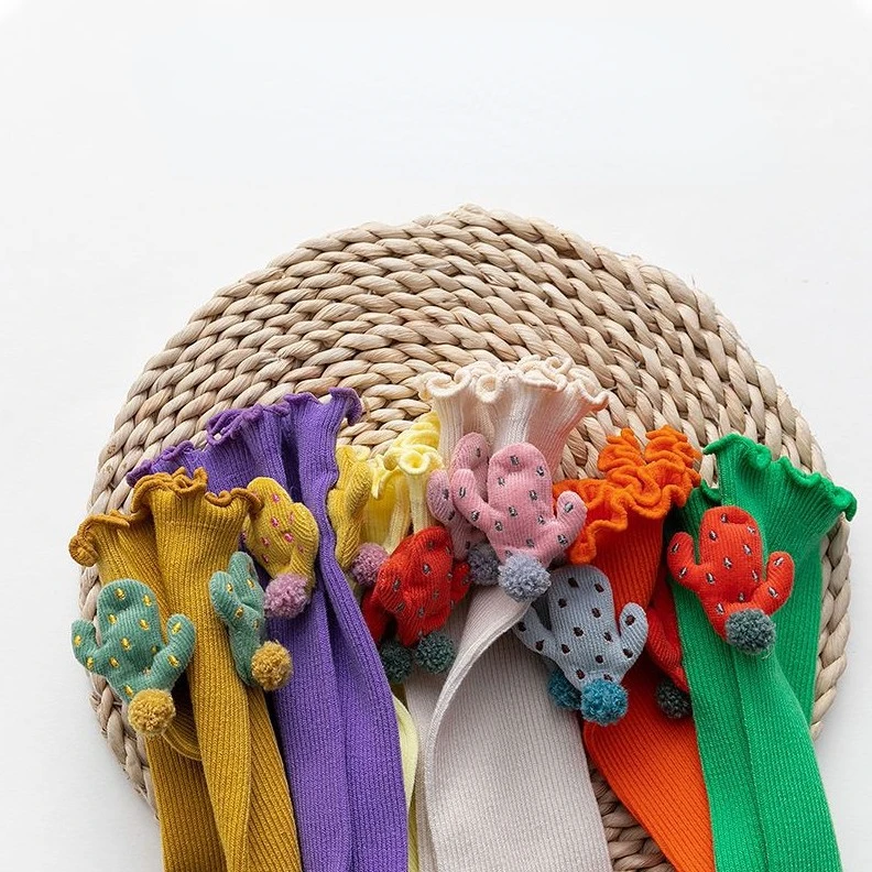 RiniKinda 2022 Autumn Girls Baby Socks Cartoon Socks Baby Princess Socks Infants Knee Length Socks Newborn Thin Cotton Socks