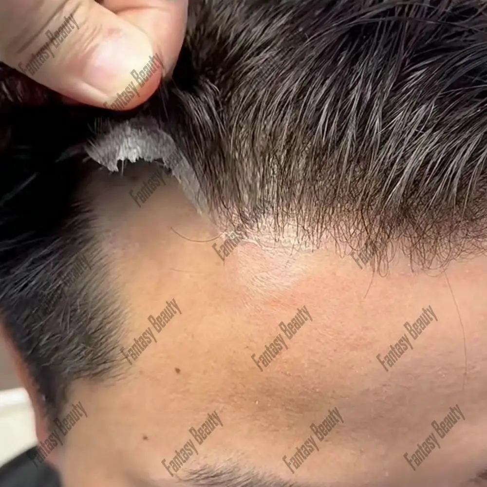 Мужской парик-невидимка из 0 02 человеческих волос 100% мм