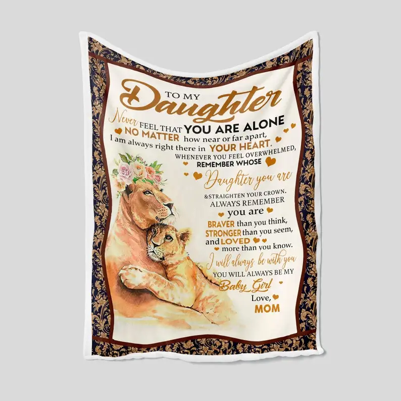 

To My Daughter Blanket, Personalized Name Blanket, Mom Blanket, Family Throw Blanket, Blankets For Girls, Blanket For Gifts