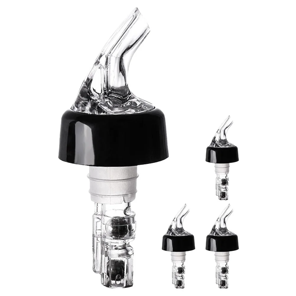 

4 Pcs Champagne Decanter Spouts Set Bourbon Stainless Steel Red Whiskey Mouth Globe Drinks Pourers