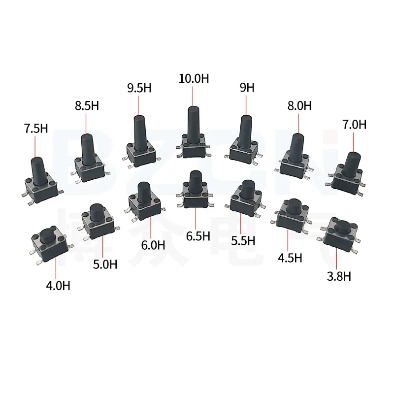 Фото 20 шт. x 4.5 кнопочный переключатель SMD x 3.8 светильник сенсорный выключатель 4,5*4,5*3,5/3,8/4/4.5/5/6/7/8/9/10 мм 4-контактный выключатель питания №2