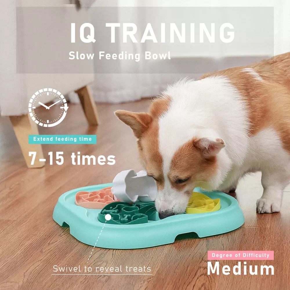 

Dog Puzzle Toy and 4in1 Silicon Licking Mat Interactive for Large Smart Dog Cat IQ Training Pet Slow Eating Feeder Nonslip Bowl