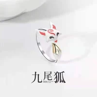 anime fox god 925 silver fox inari mask jewelry set new 2022 necklace pendant jewelry for women necklaces ring birthday gift