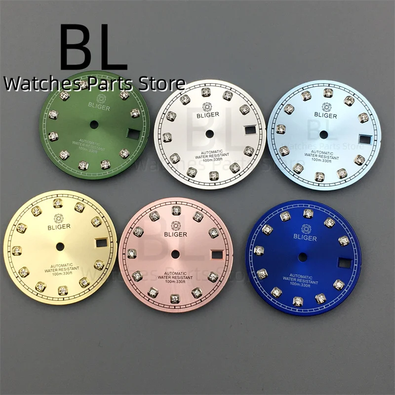 Часы наручные BLIGER NH35 с индикатором даты часовые циферблаты небесно-голубыми