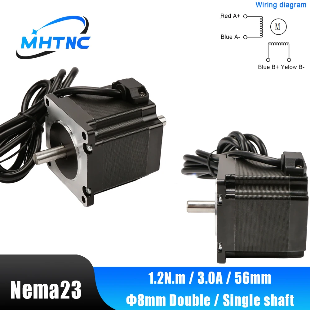 Шаговый электродвигатель MHTNC Nema23 57HS56 2 фазы 4 провода 1 нм 3 А 56 мм 180 унций/дюйм