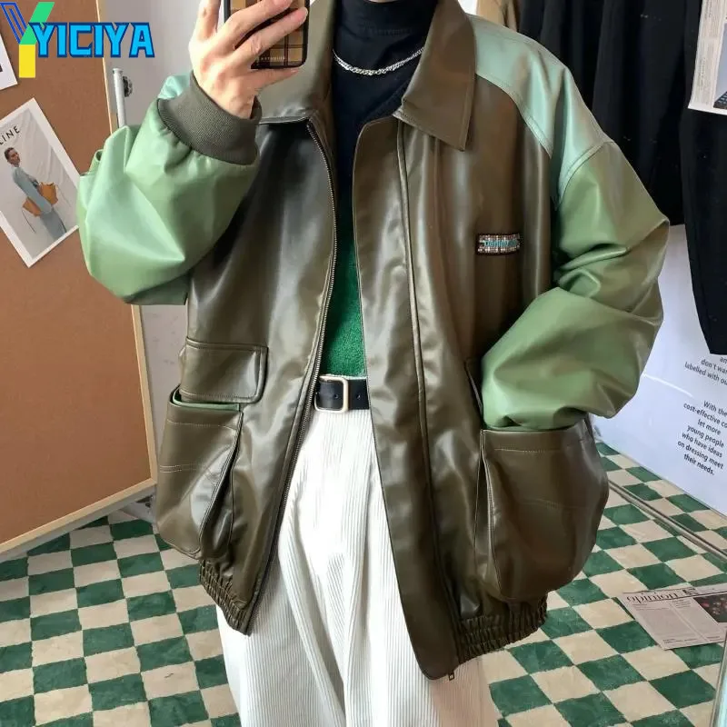 Женская куртка YICIYA из искусственной кожи куртки 2022 куртка-бомбер женские парки
