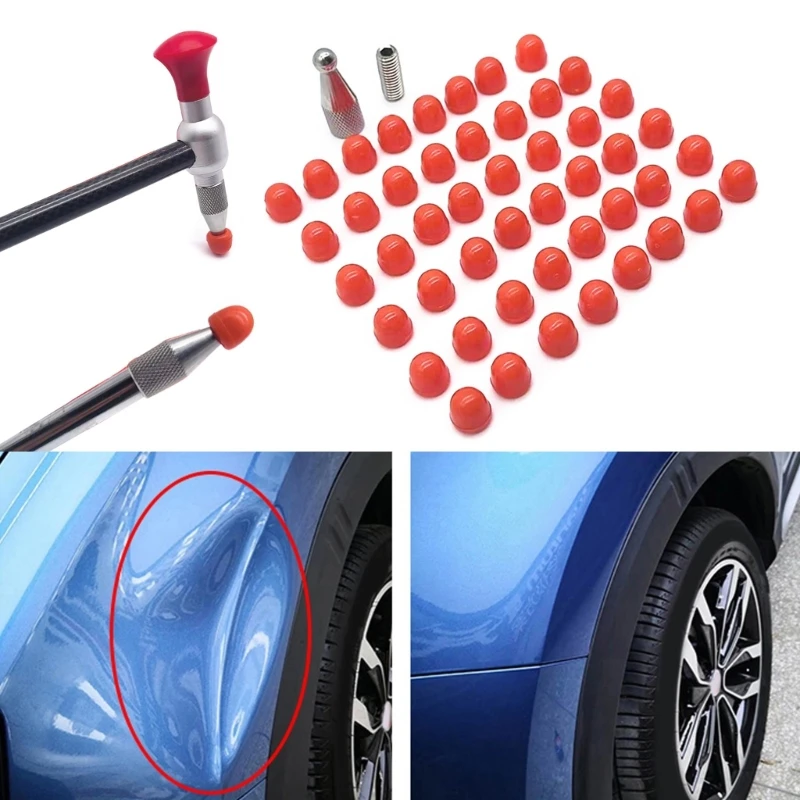 

48Pcs Rubber Tips for PAINTLESS Dent Repair Hammer And Tips for Hook and Car Dent Repair Rod Removal Tips