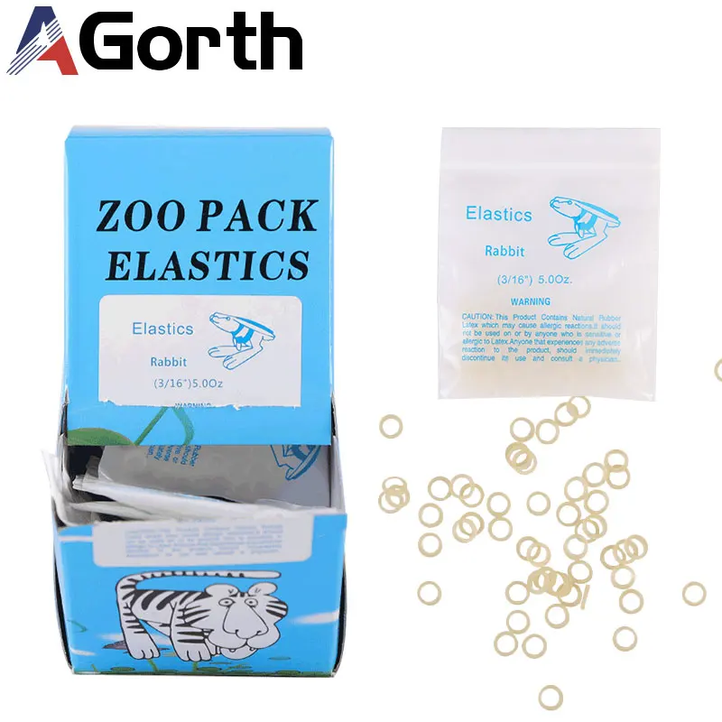 

5000 Pcs/Box Dental Orthodontic Rubber Bands Latex Braces Zoo Pack Elastics Rings for Dentist Teeth Braces 3.5/5.0/6.5 OZ