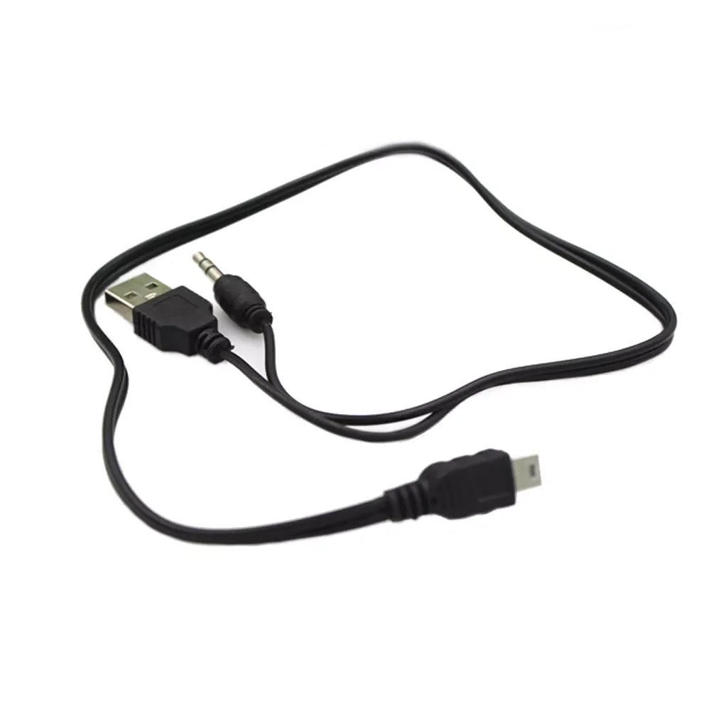 

In 1 USB Cable 3.5mm Jack AUX Cable+USB Male Mini USB 5 Pin Charge for Bluetooth Player Portable Speaker Date Cable Audio Wire