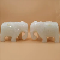 i ching feng shui ornament natural afghan jade carving auspicious elephant statue bless wealth and lucky