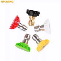 hpcming pressure washer 14 quick plug nozzles turbo power tip multi angle for car wash water nozzle