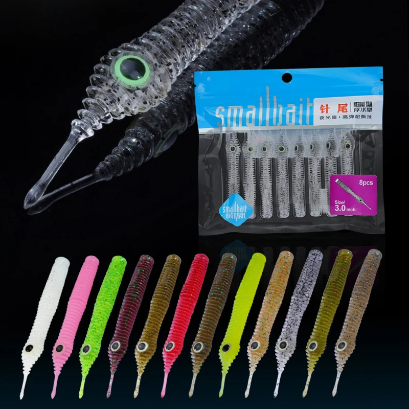 

FISHANT Worm Soft Lure Floating Water Soft Baits Fishing Lure 6.3cm 7.6cm Artificial Rubber Soft Bait Carp Bass Isca lure Leurre