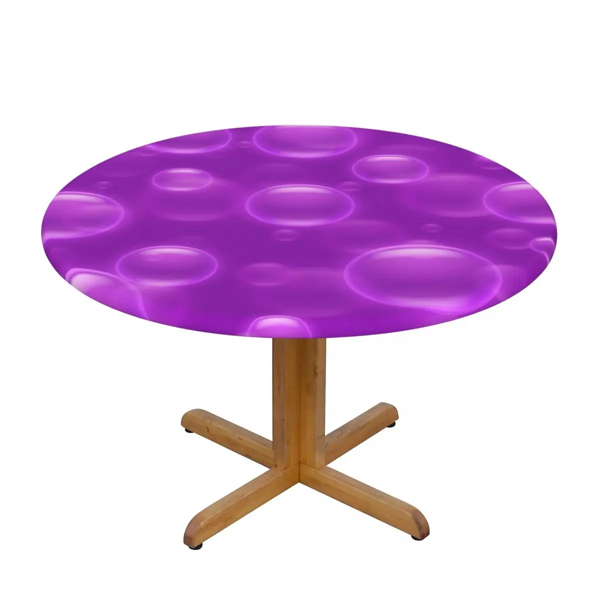 

Round Table Cover for Dining Table Elastic Tablecloth Bubbles Fitted House Hotel Decoration