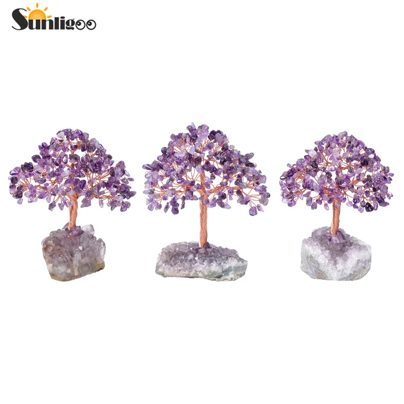 Медная проволока Sunligoo украшенная кристаллами искусственное дерево с