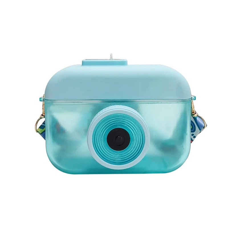 

Creative Camera Water Bottle With Straw And Adjustable Shoulder Strap Portable Outdoor Sports Water Cup For Kids