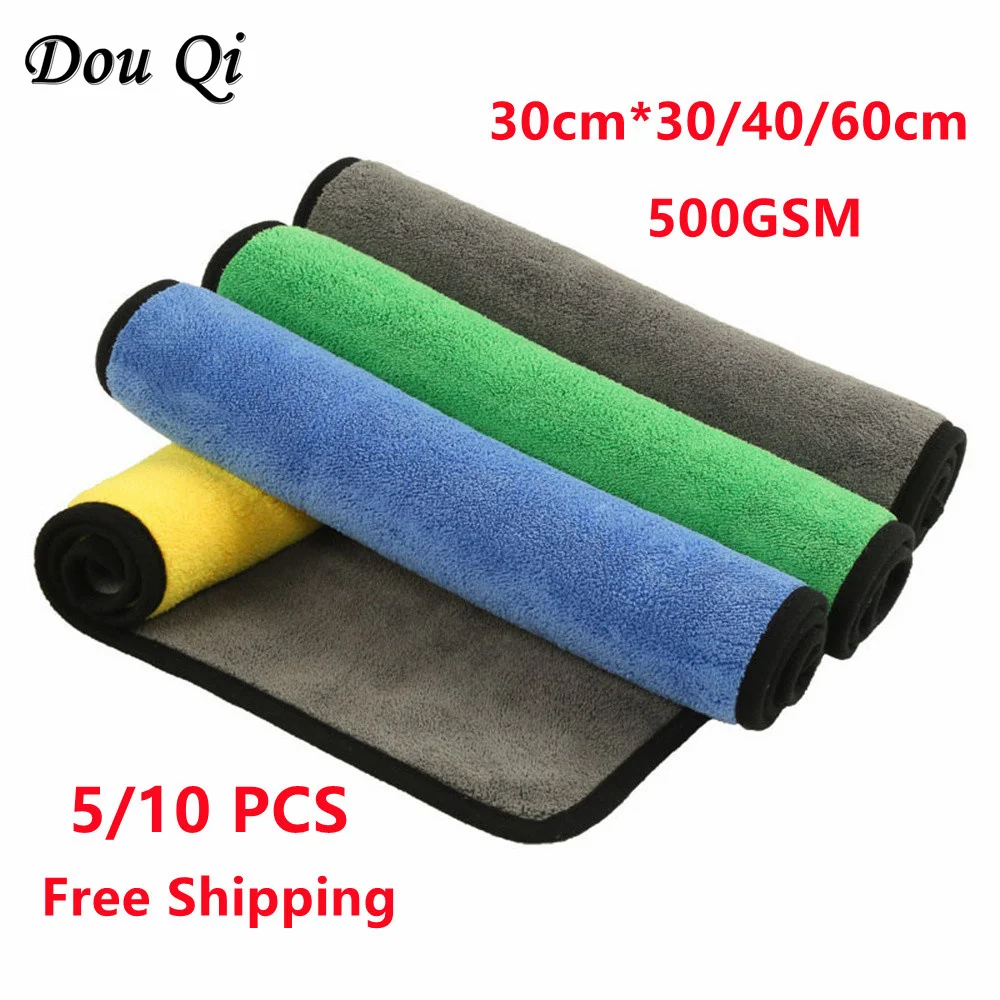 5/10 Pcs Extra Soft Towel Wash Microfiber Cleaning Washers Brush Drying Cloth Hemming Detailing Car Auto Voiture Accessories