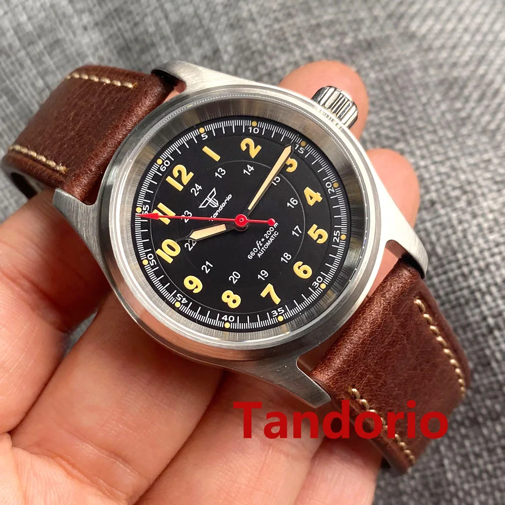 

Автоматические мужские часы, 36 мм, тандорио 20ATM, сапфировое стекло PT5000 NH35A, серебристый/черный циферблат, кожаный ремешок, светящийся