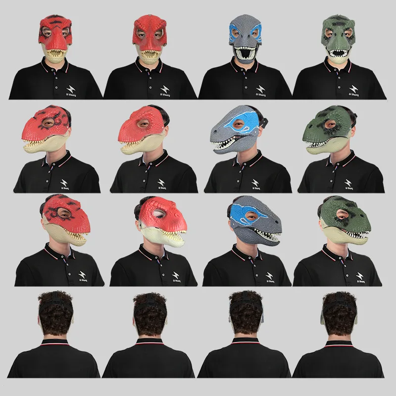 

Horror Dinosaur Headgear Lifelike Dinosaur Mask Christmas Animal Tyrannosaurus Rex Mask Holiday Party Decoration Headgear Gifts