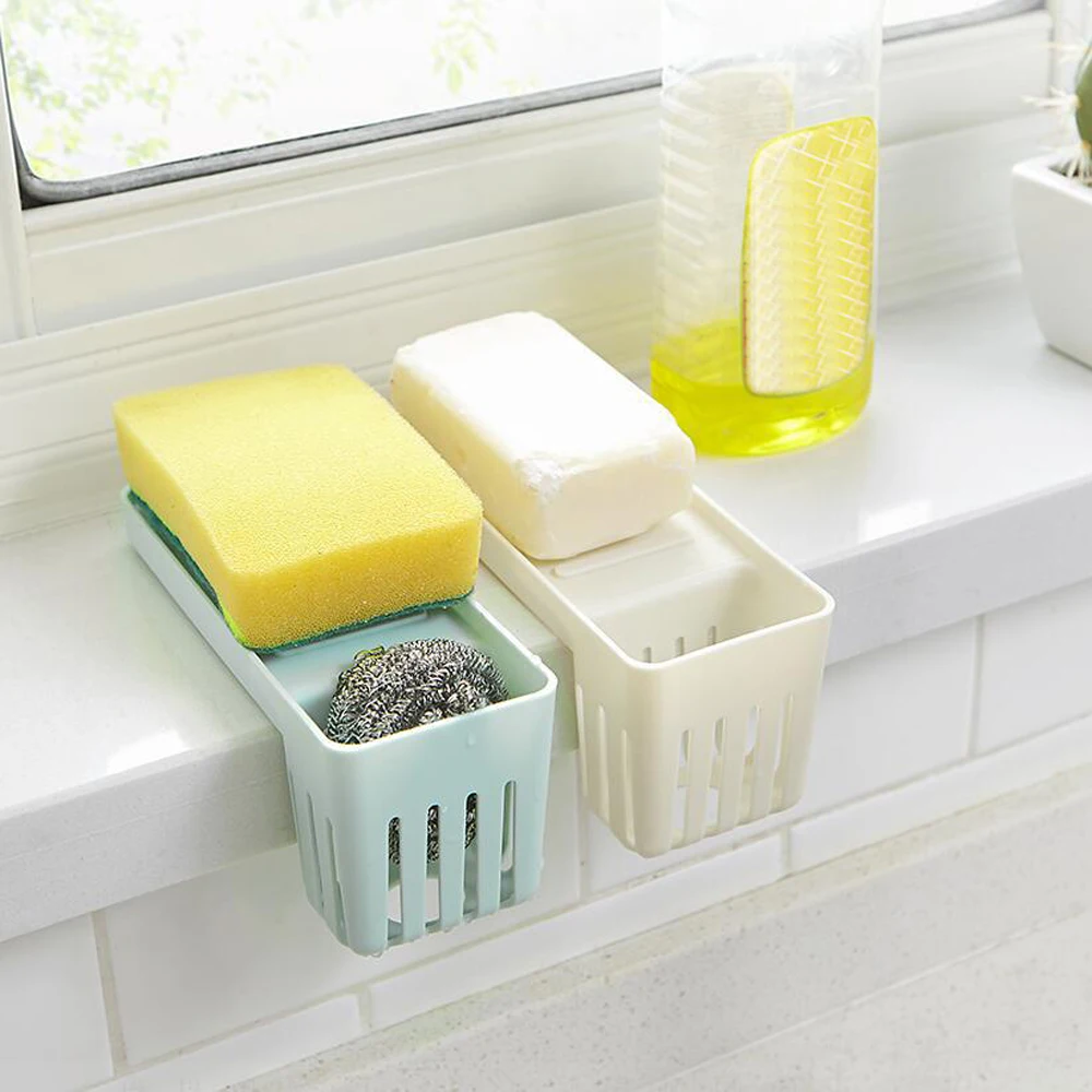 

Sponge Holder Durable Sucker Sink Rack Drain Rack Hanging Dishwashing Suction Cup Sponge Shelf Organizer Kitchen Accessories