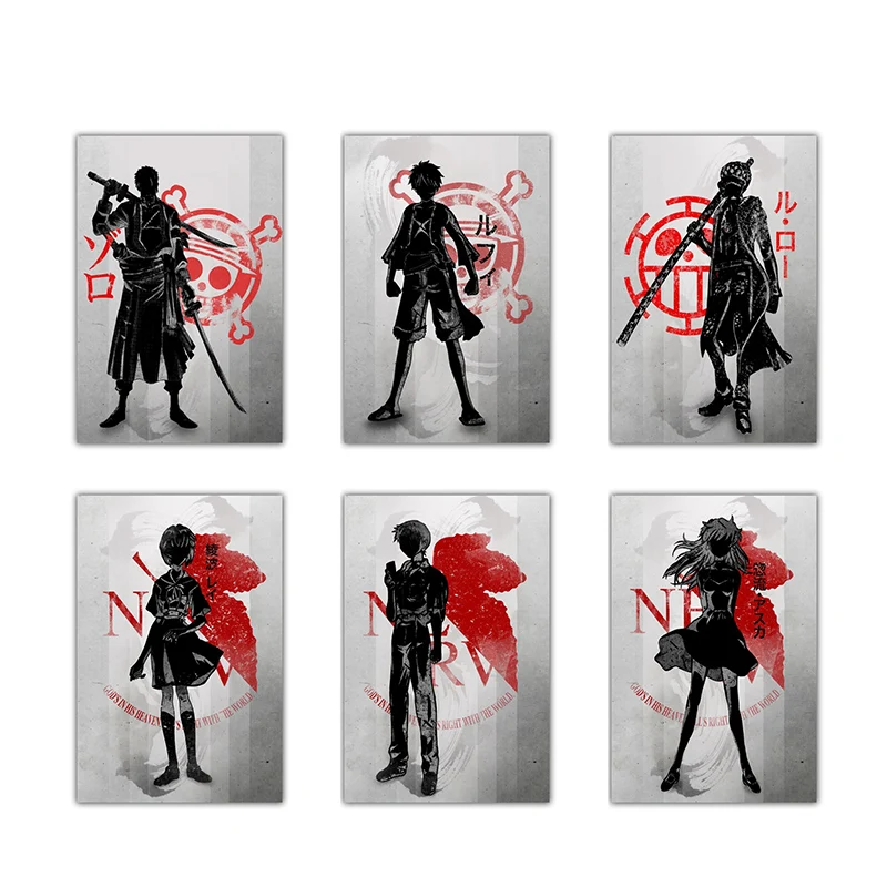

Japanese Anime Abstract Poster Luffy Zoro Frameless Canvas Painting Mural Living Room Bedroom Home Wall Decoration Kids Gift