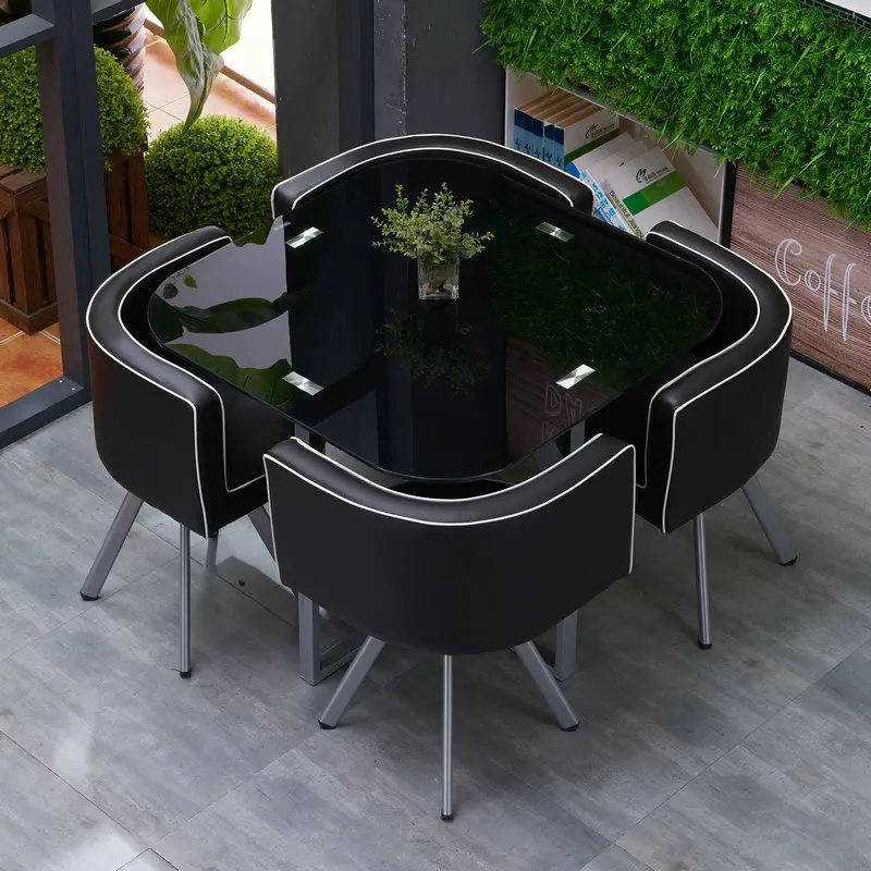 

Стеклянные ножки, металлический обеденный стол, роскошные круглые 4 стула, кофейный современный обеденный стол, Скандинавская модная мебель для кухни