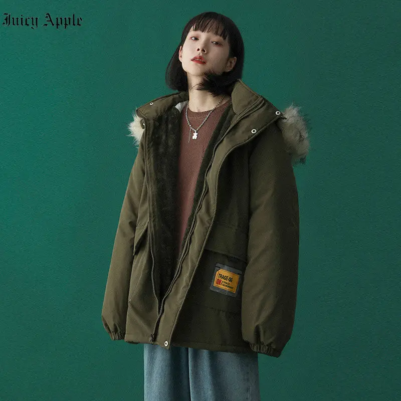 New Women's Winter Jackets 2022 Parka Fashion Coat Wool Liner Hooded Parkas Slim With Fur Collar Warm Snow Wear Thick Clothes