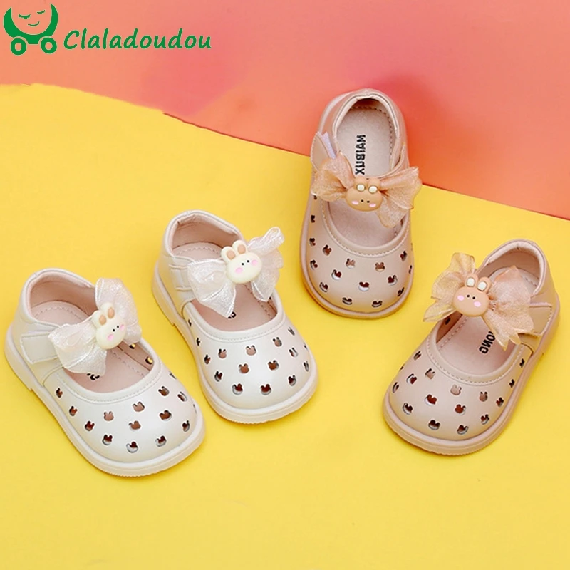 

11-15cm High Quality Baby Girls Flats Shoes,Cute Cartoon Lace Bowtie-knot Toddler Girl Dress Shoes For 2023 Spring Wedding Party