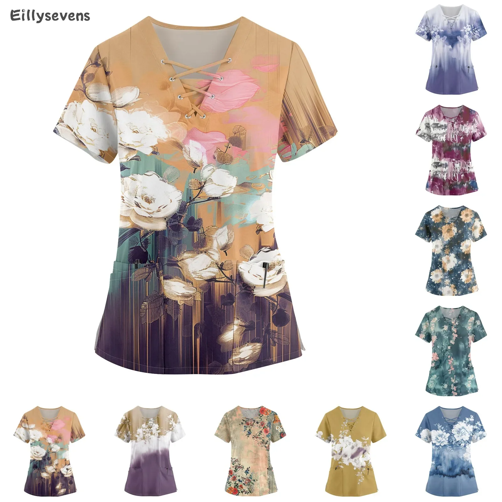 Рабочая униформа с принтом больших размеров топы для женщин забавные футболки