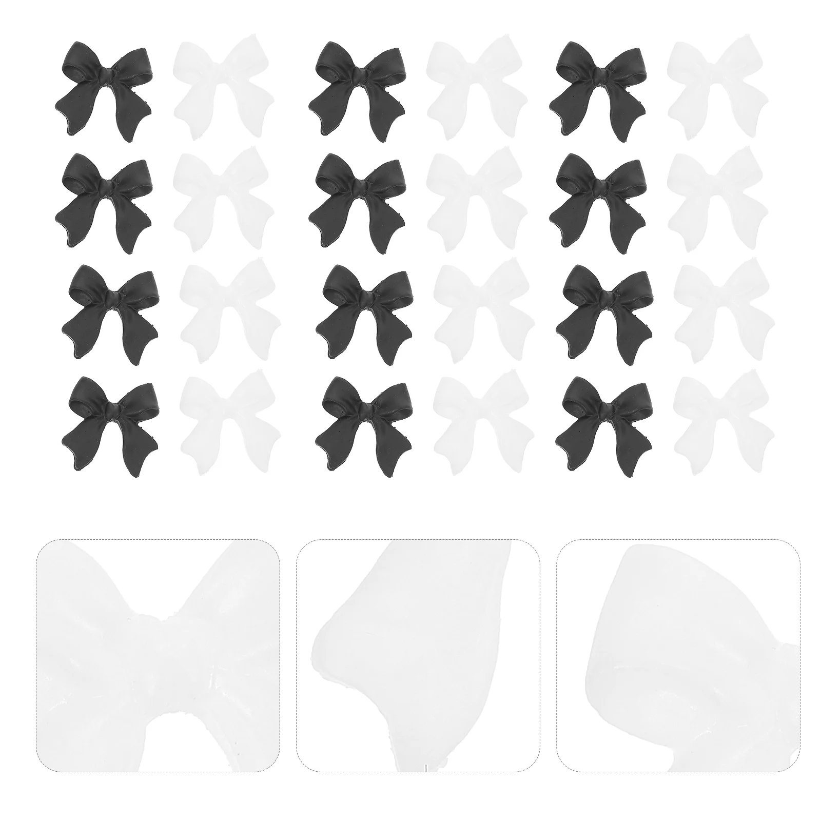 

100Pcs Delicate Resin Bow Nail Decors Nail Accessories 3D Bow Nail Charms Parts
